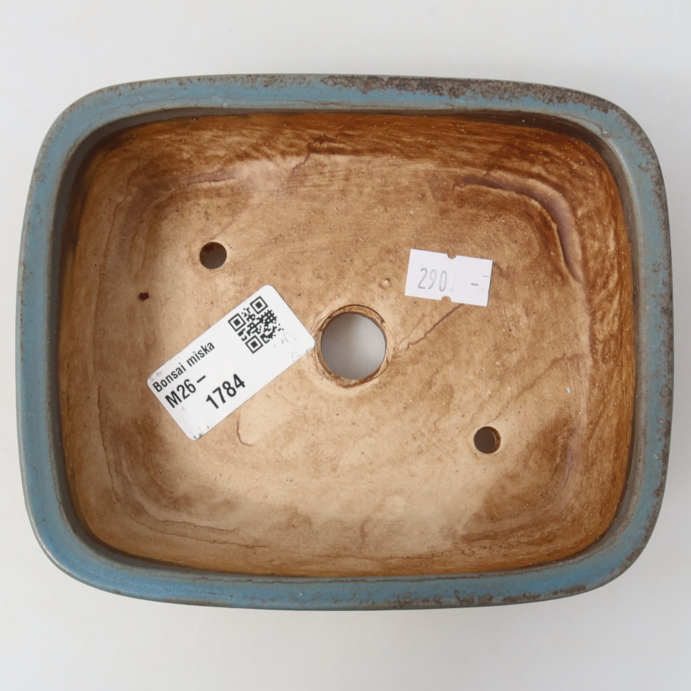 Ceramiczna miska do bonsai 14,5 x 11,5 x 4,5 cm, kolor niebieski