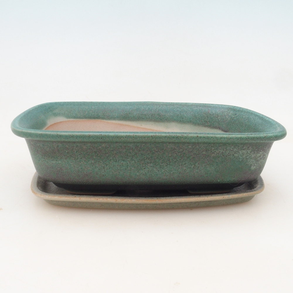 Miska bonsai + spodek H02 - 19x13x5 cm