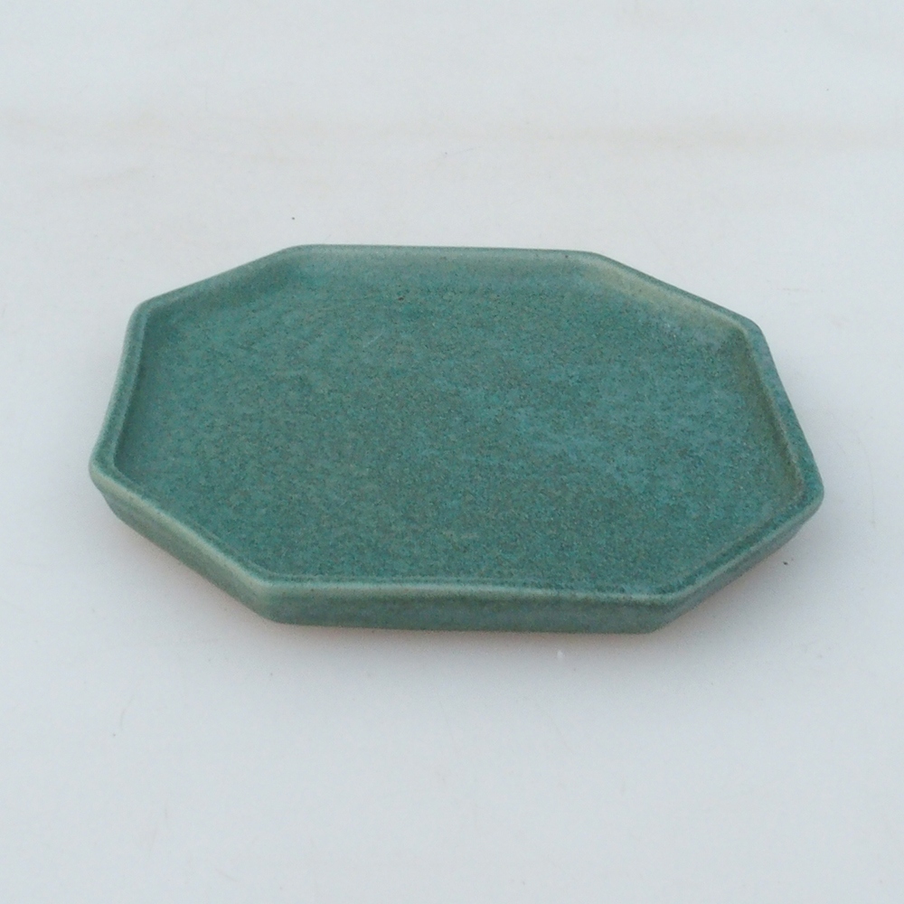 Ceramiczna miska H13 -12 x 12 x 1 cm - zielona