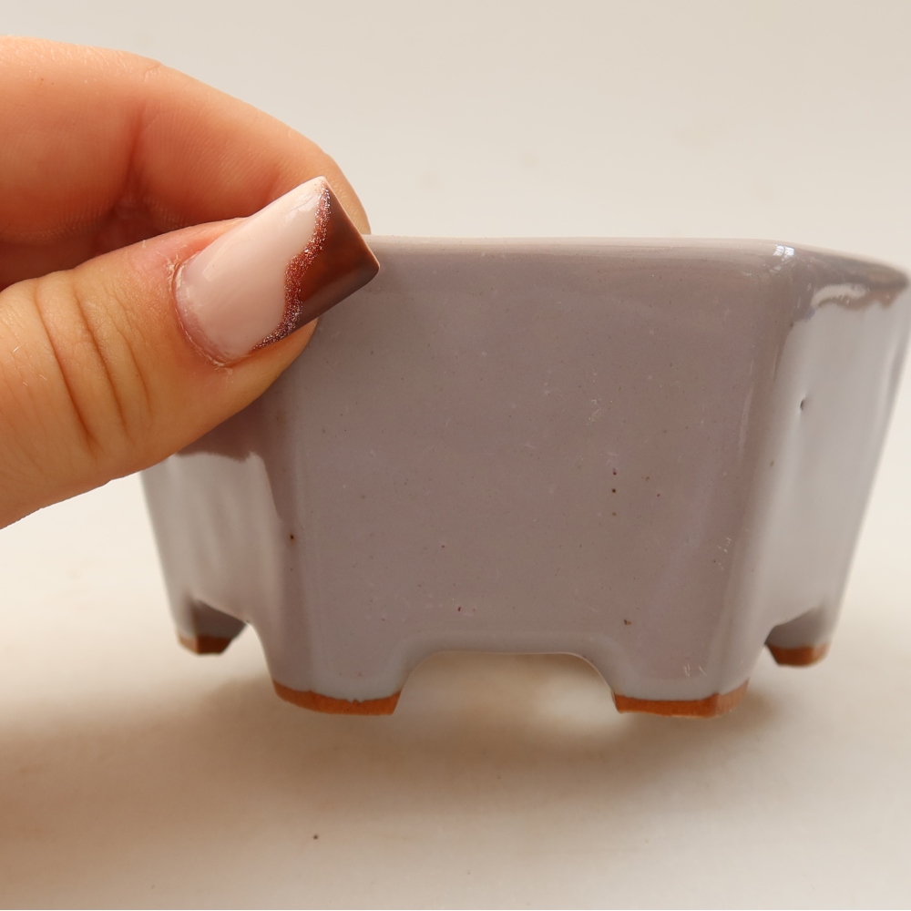 Ceramiczna miseczka do bonsai 10 x 9 x 5 cm, kolor fioletowy