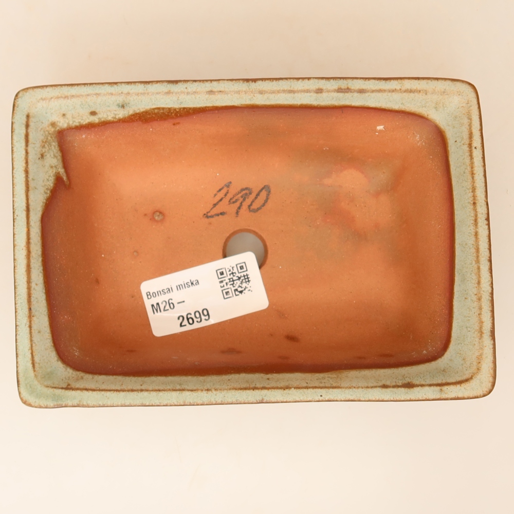 Ceramiczna miska  14,5 x 10 x 5 cm, kolor beżowo-zielony