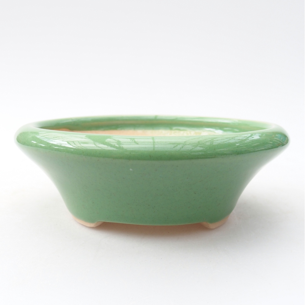 Ceramiczna miska do bonsai 13,5 x 13,5 x 4,5 cm, zielona