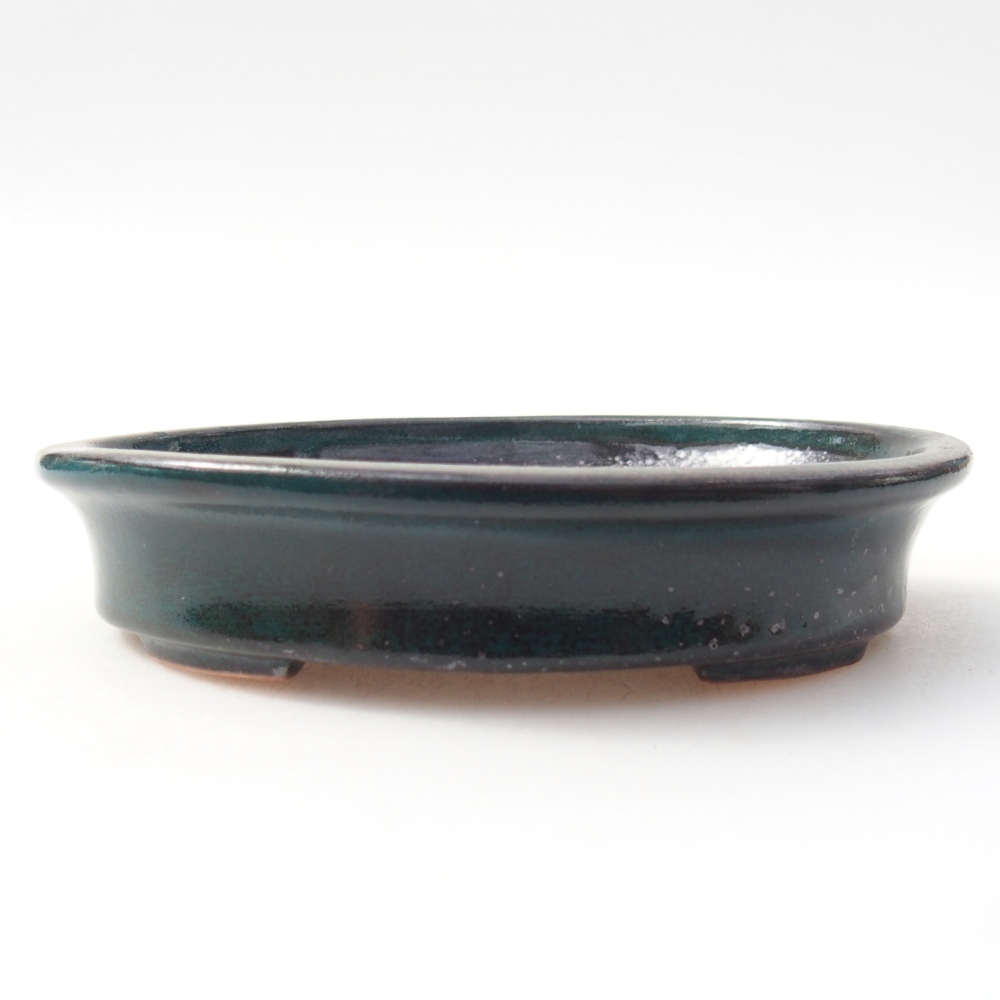 Ceramiczna miska do bonsai 13 x 10,5 x 3 cm, zielona