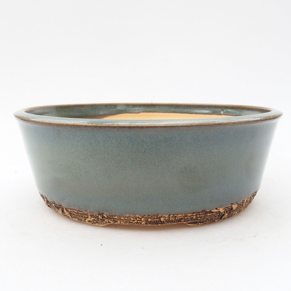 Ceramiczna miska bonsai 19 x 19 x 6,5 cm, kolor zielony