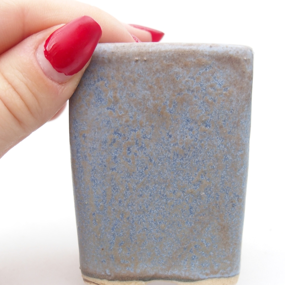 Ceramiczna miska do bonsai 5 x 5 x 6,5 cm, kolor niebieski