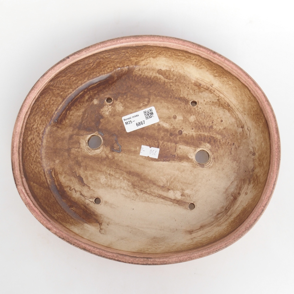 Ceramiczna miska na bonsai 28 x 24 x 6 cm, różowa