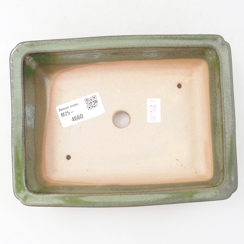Ceramiczna miska bonsai 17,5 x 13 x 4 cm, kolor zielony