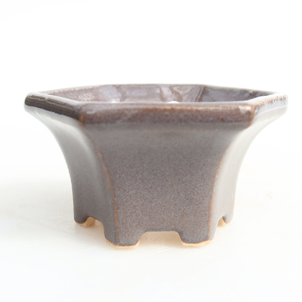 Ceramiczna miseczka do bonsai, 5,5 x 5 x 3 cm, kolor szary