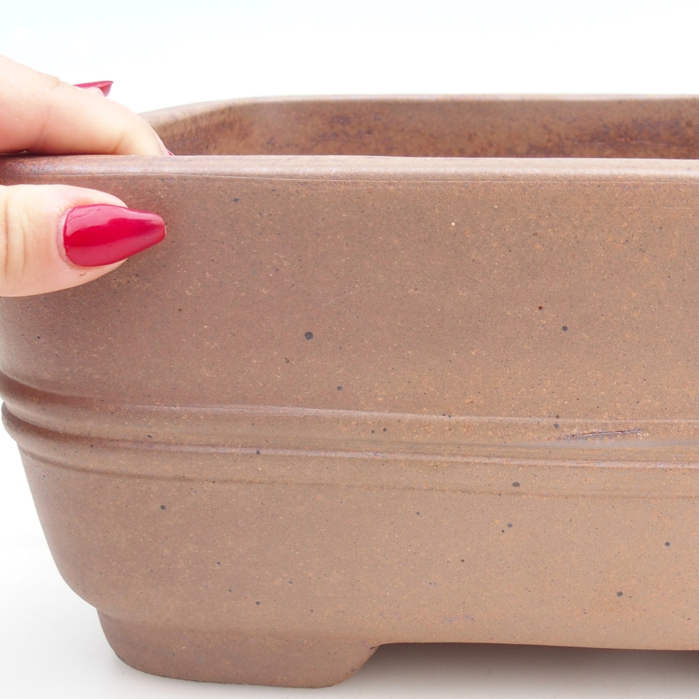 Ceramiczna miska do bonsai 26 x 20,5 x 12 cm, brązowa