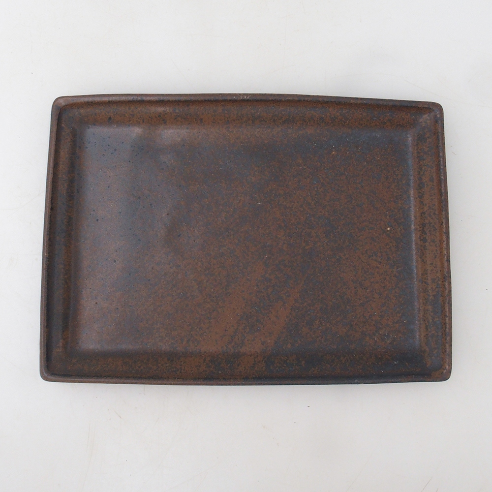 Bonsai bowl prostokątny 19,5 x 14 x 1,5 cm - brązowy