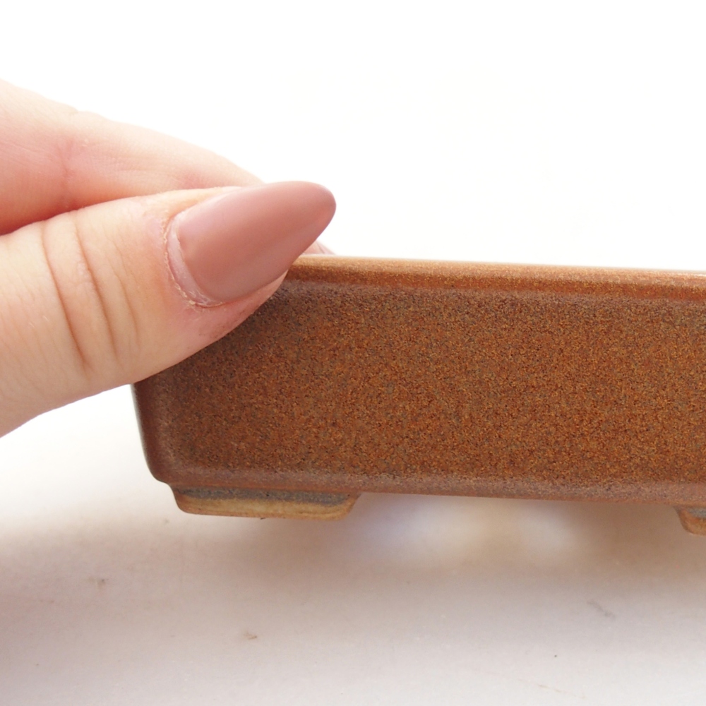 Ceramiczna miska na bonsai 11 x 8,5 x 3,5 cm, brązowa