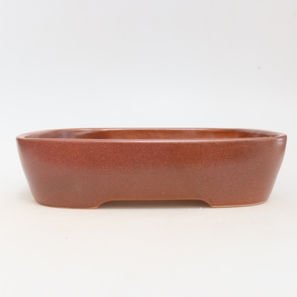 Ceramiczna miska do bonsai 23 x 18 x 5,5 cm, kolor bordowy