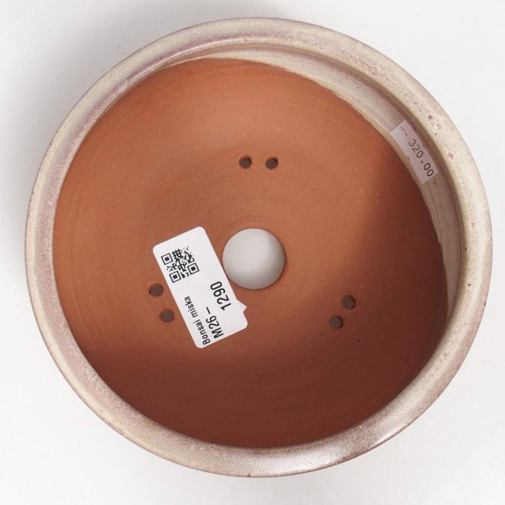 Ceramiczna miska do bonsai 14,5 x 14,5 x 5,5 cm, kolor beżowy