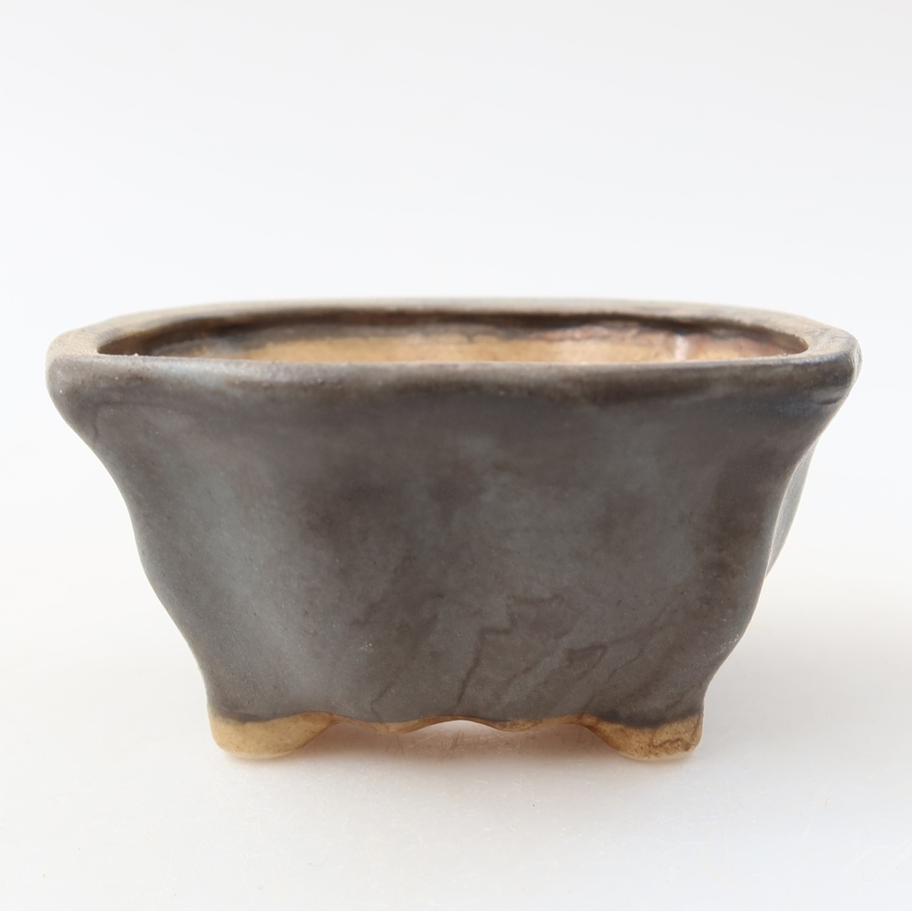 Ceramiczna miseczka do bonsai 7,5 x 7 x 3,5 cm, kolor niebieski