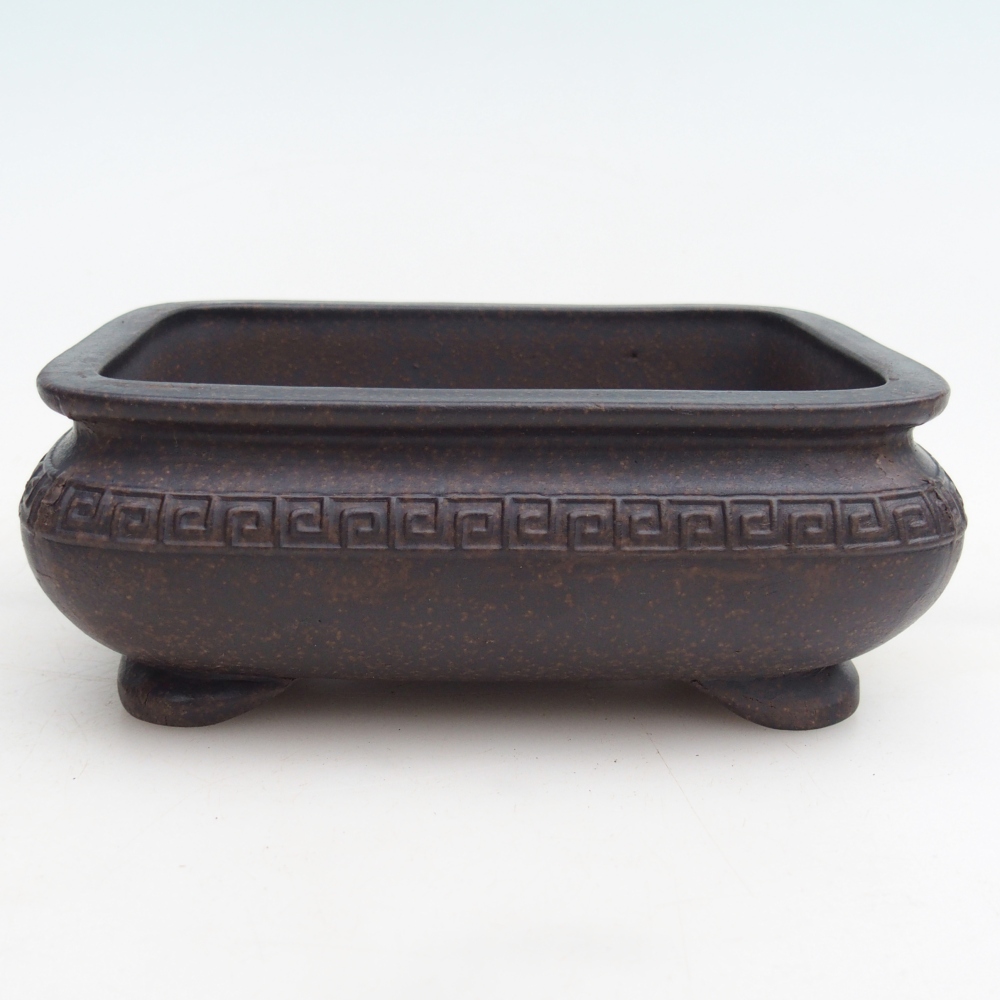 Ceramiczna misa do bonsai 14,5 x 10 x 5,5 cm, kolor brązowo-ochrowy