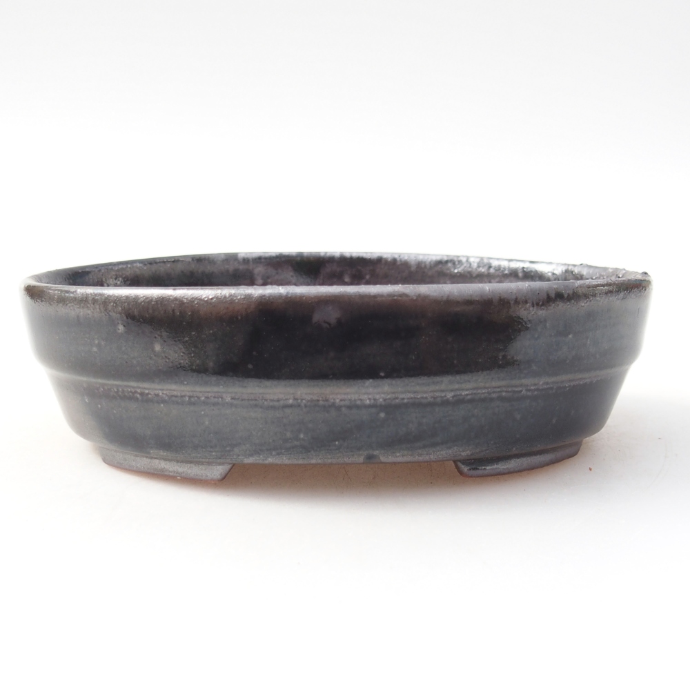 Ceramiczna miska do bonsai 14 x 10,5 x 4 cm, kolor czarny
