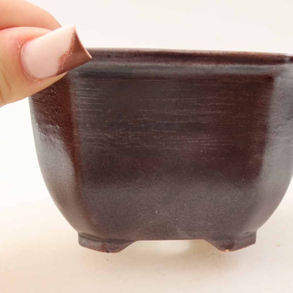 Ceramiczna miska do bonsai 10 x 10 x 6,5 cm, kolor brązowy