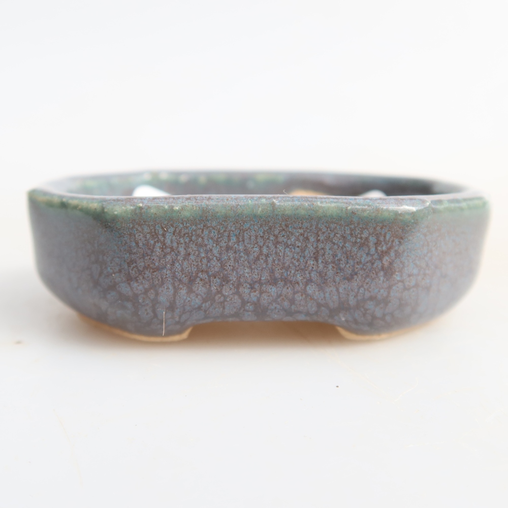 Ceramiczna miska do bonsai o wymiarach 5,5 x 4,5 x 2 cm, kolor szary