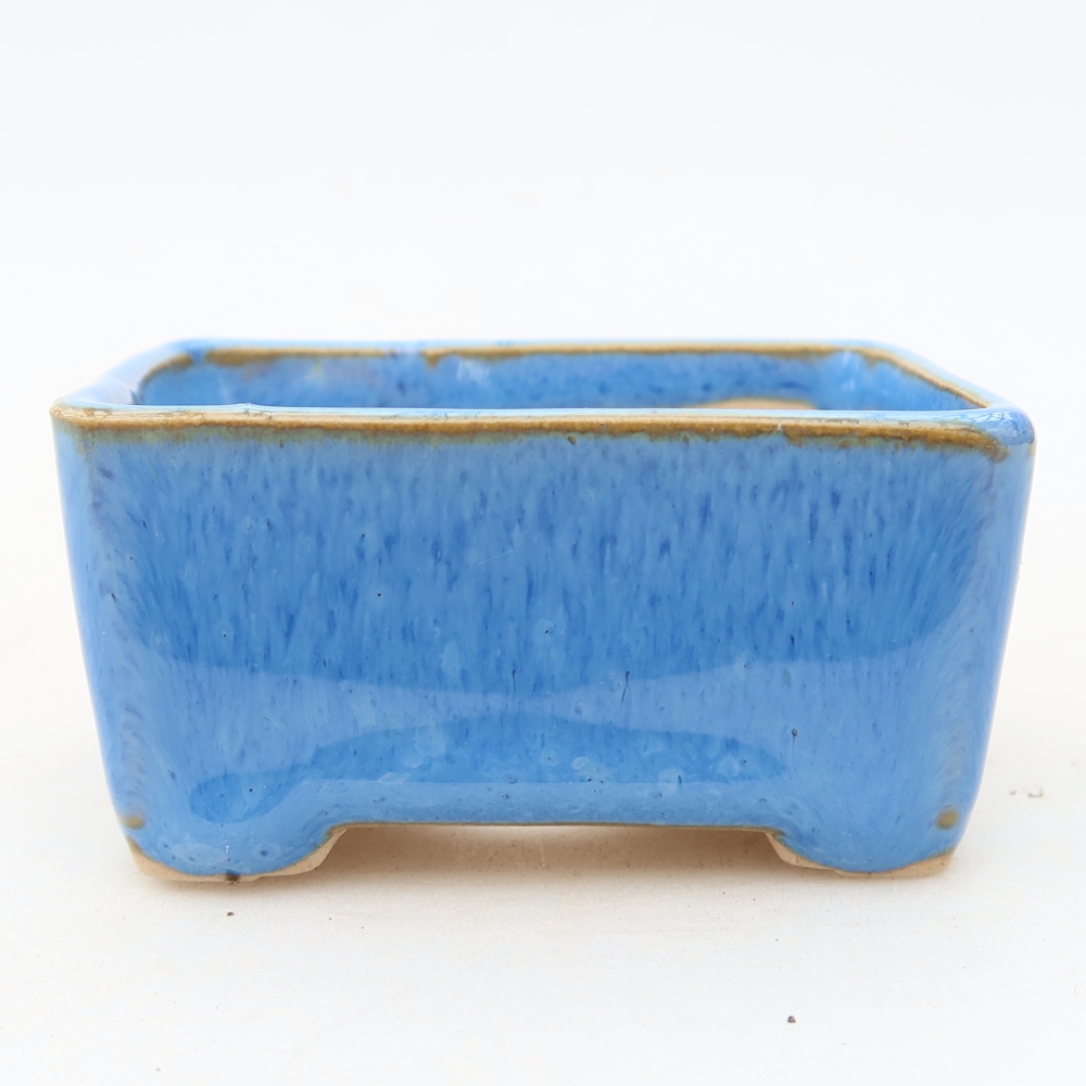 Ceramiczna miseczka do bonsai 6,5 x 5 x 3,5 cm, kolor niebieski