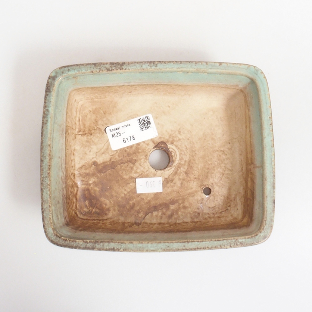 Ceramiczna miska do bonsai 17,5 x 14 x 5 cm, kolor zielony