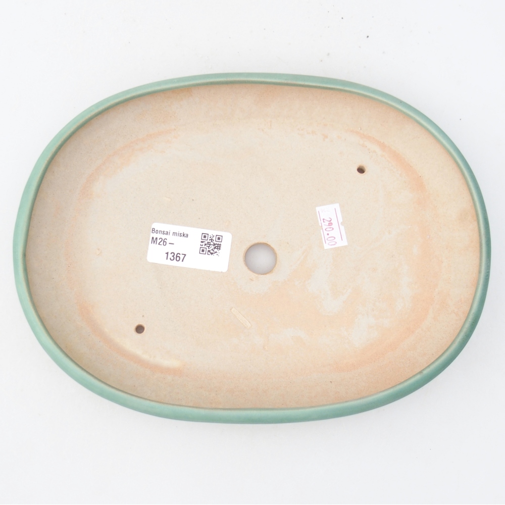 Ceramiczna miska do bonsai 22,5 x 16,5 x 3 cm, zielona