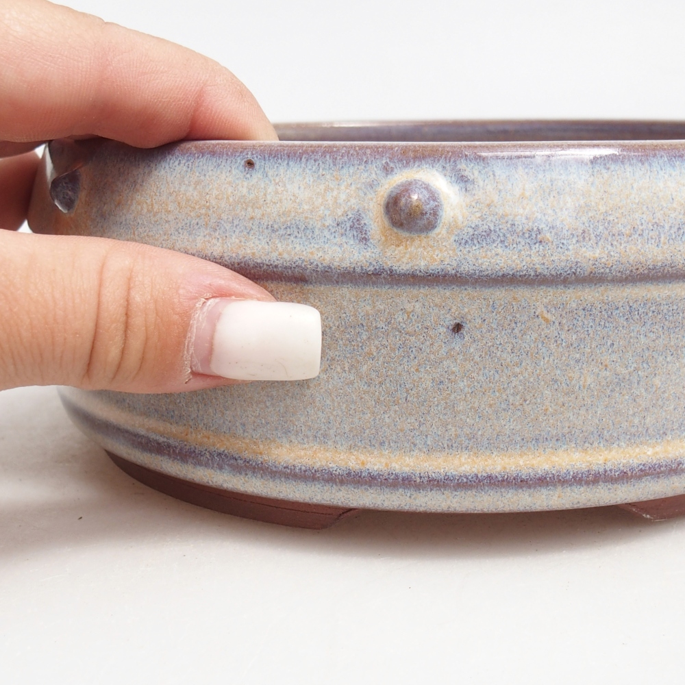 Ceramiczna miska do bonsai 16 x 16 x 6 cm, kolor niebieski