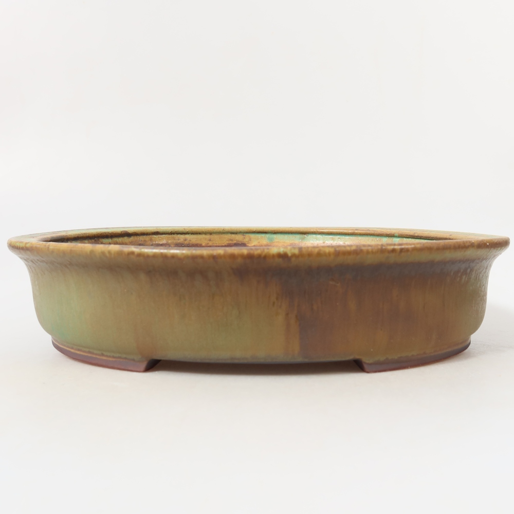 Ceramiczna miska do bonsai 26,5 x 23,5 x 5,5 cm, zielona