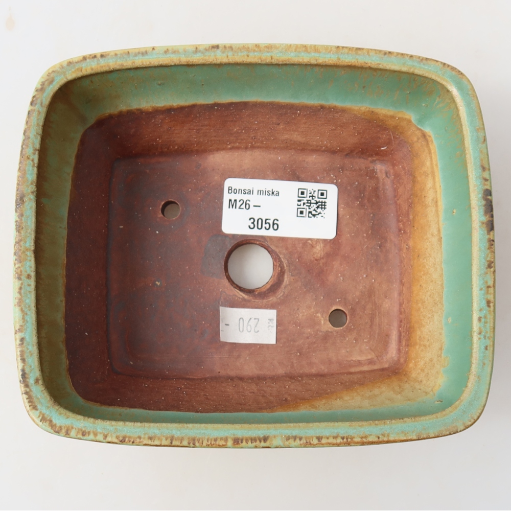 Ceramiczna miseczka do bonsai 15 x 12,5 x 5,5 cm, kolor zielony