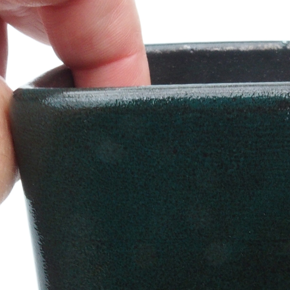Ceramiczna miska bonsai 9 x 9 x 11 cm, kolor zielony