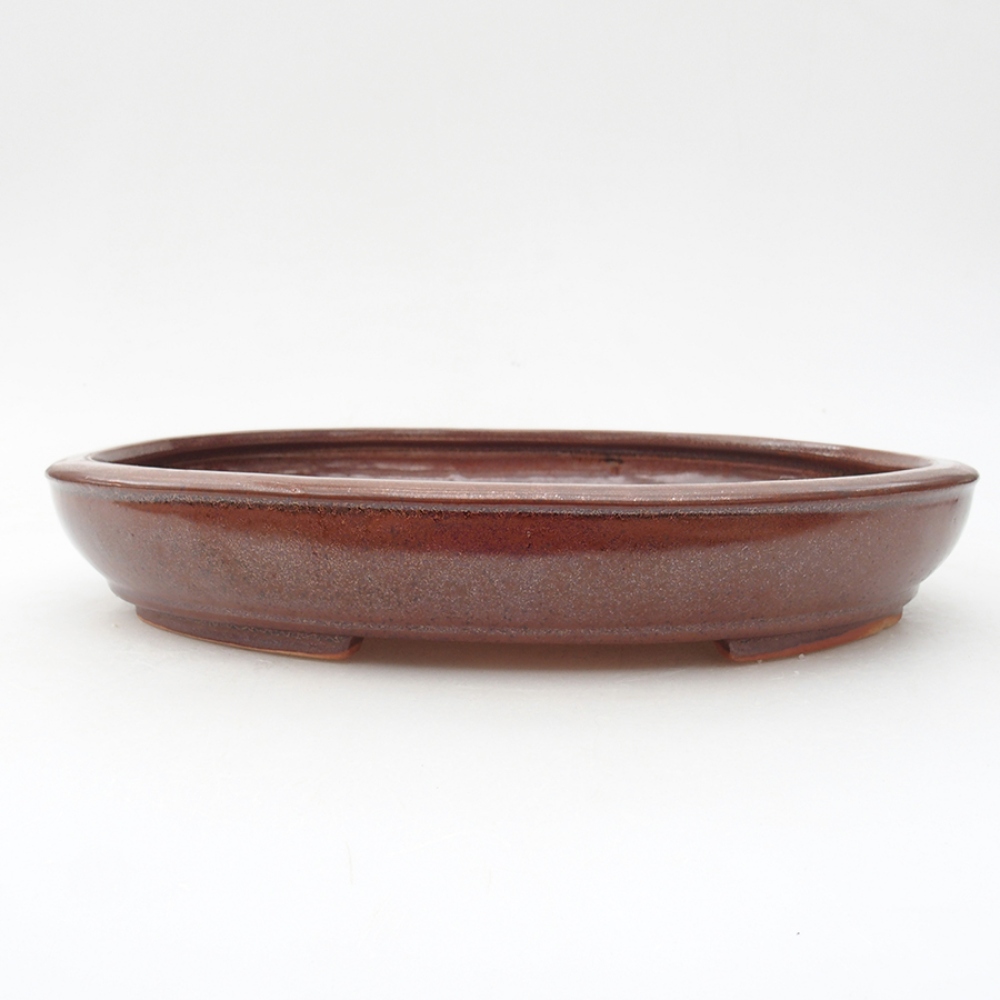 Ceramiczna miska bonsai 24,5 x 20 x 4,5 cm, kolor brązowy