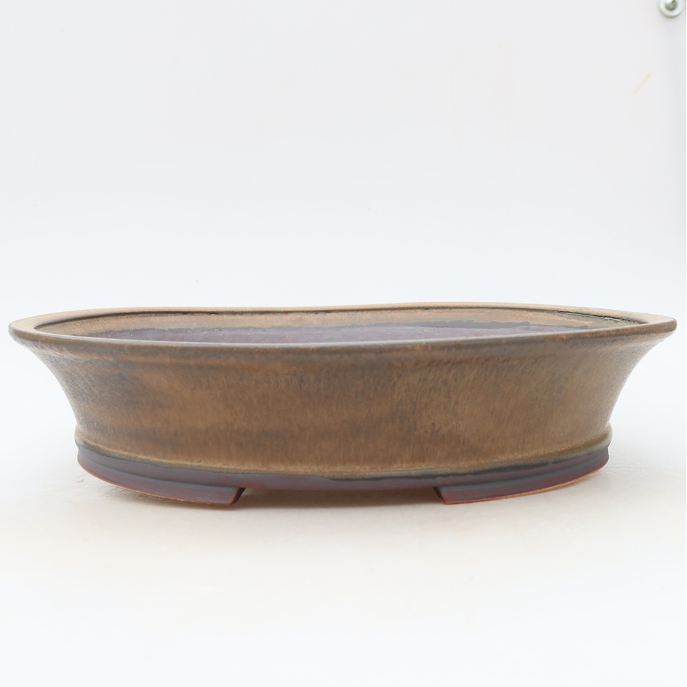 Ceramiczna miska do bonsai 27 x 24,5 x 6 cm, kolor brązowy
