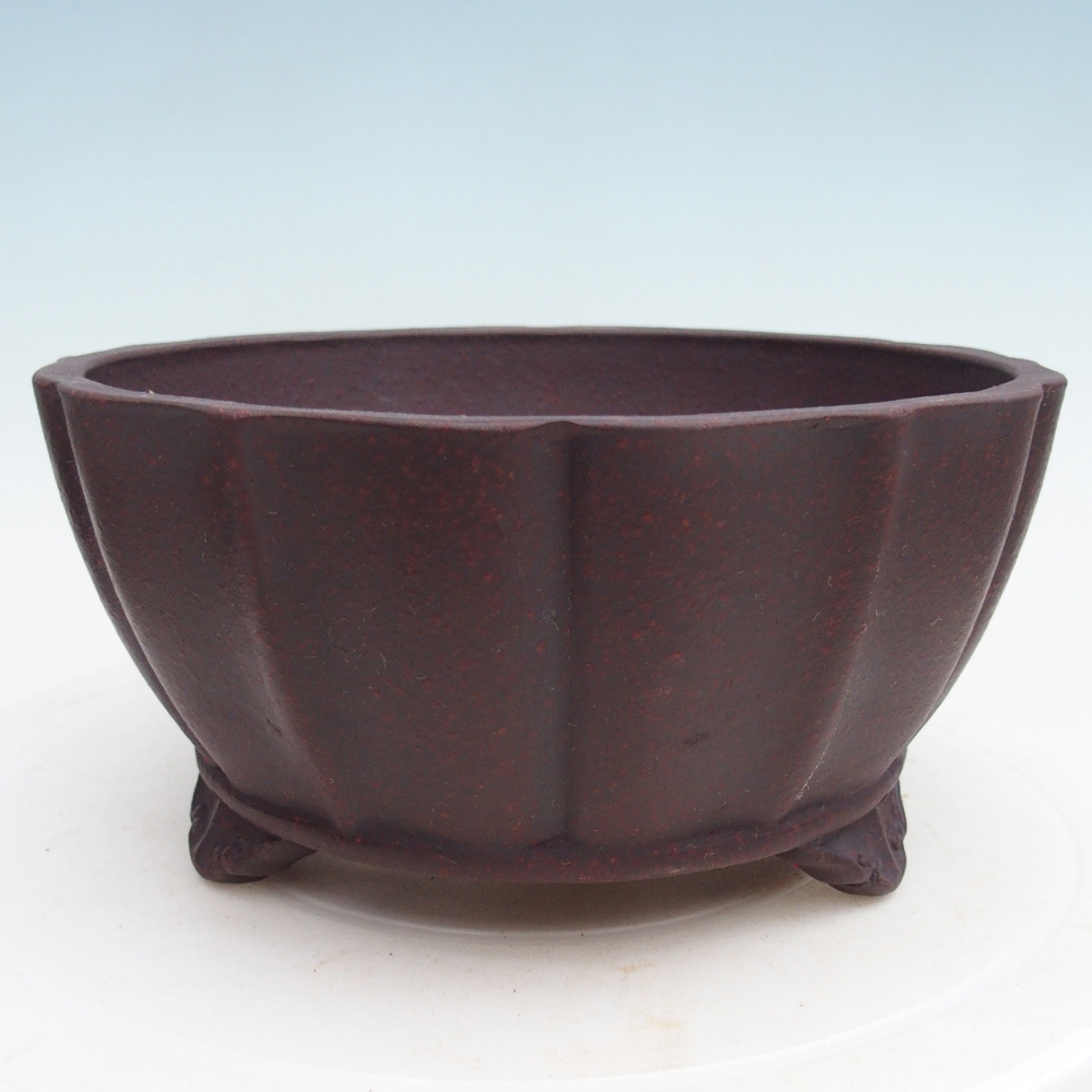 Ceramiczna miska do bonsai 19 x 19 x 9,5 cm, brązowa