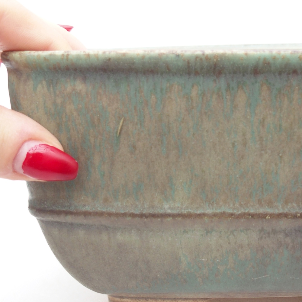 Ceramiczna miska do bonsai 16 x 16 x 9,5 cm, zielona