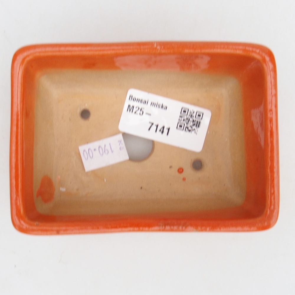 Ceramiczna miska do bonsai 10,5 x 7,5 x 4,5 cm, pomarańczowa