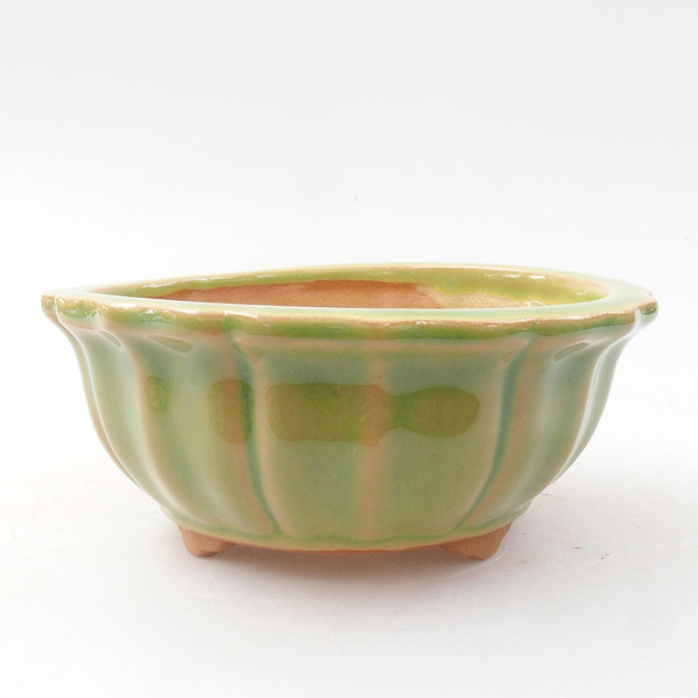 Ceramiczna miska bonsai 11 x 11 x 5 cm, kolor zielony