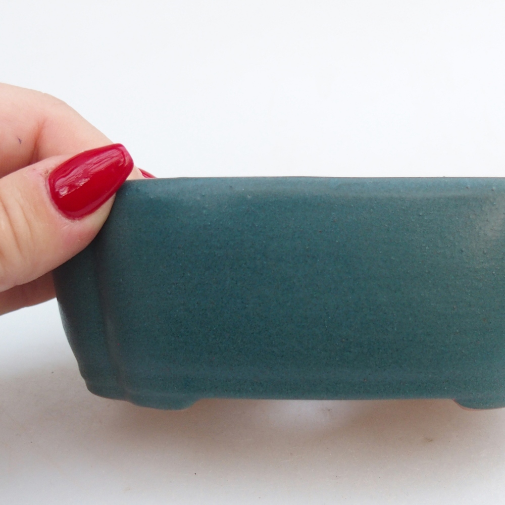 Ceramiczna miska do bonsai 12,5 x 9,5 x 4,5 cm, kolor niebieski