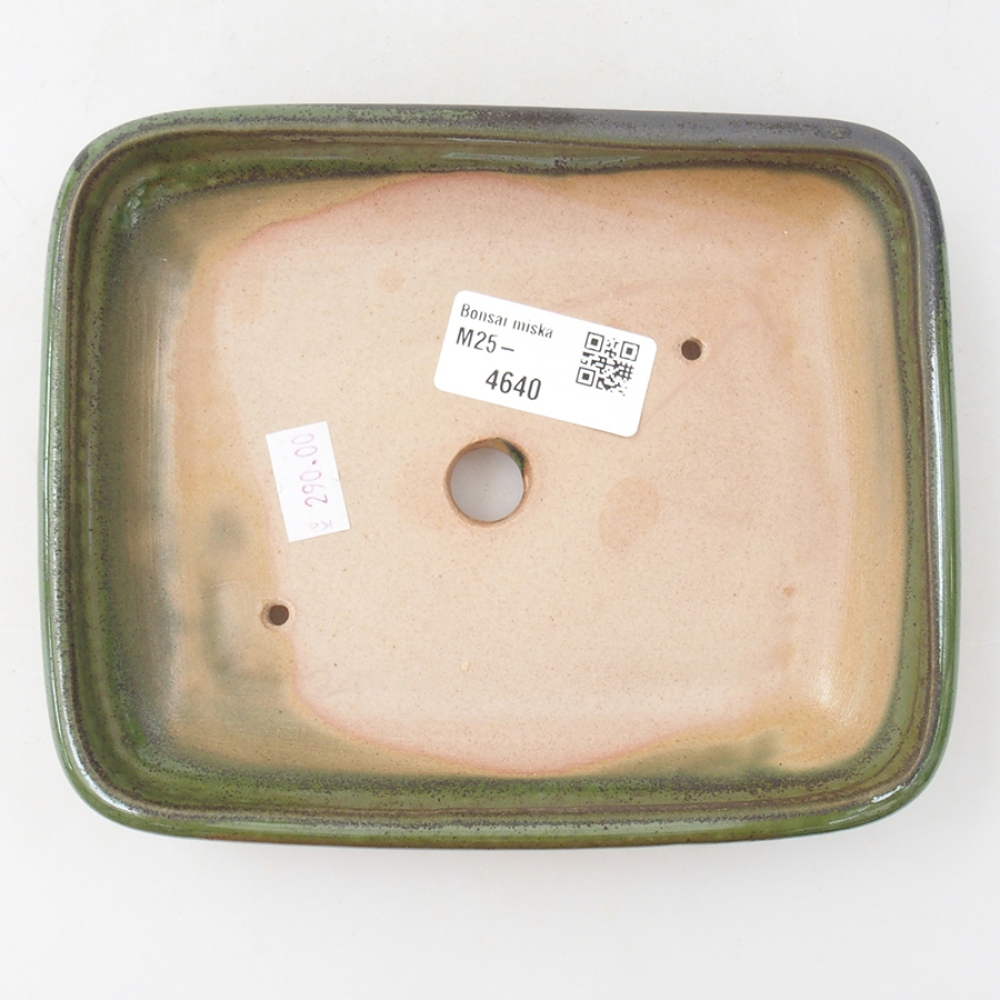 Ceramiczna miska bonsai 17 x 13,5 x 3,5 cm, kolor zielony