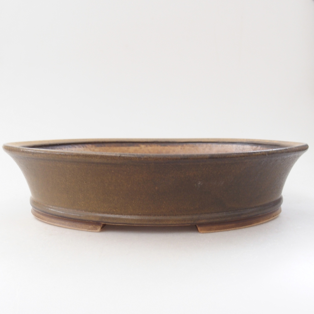 Ceramiczna miska na bonsai 27 x 24 x 6 cm, brązowa