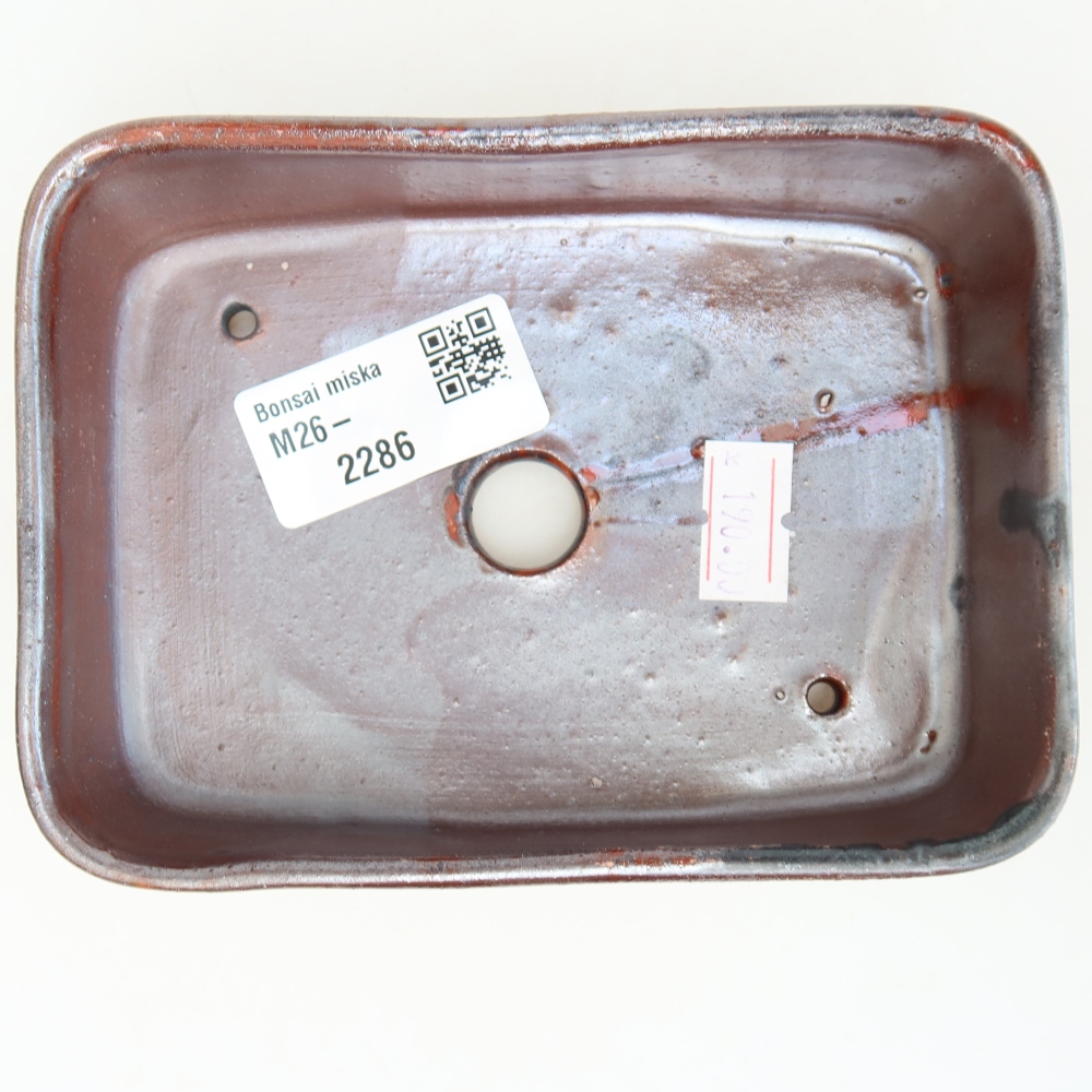 Ceramiczna miska do bonsai 13 x 9,5 x 3,5 cm, kolor metaliczny