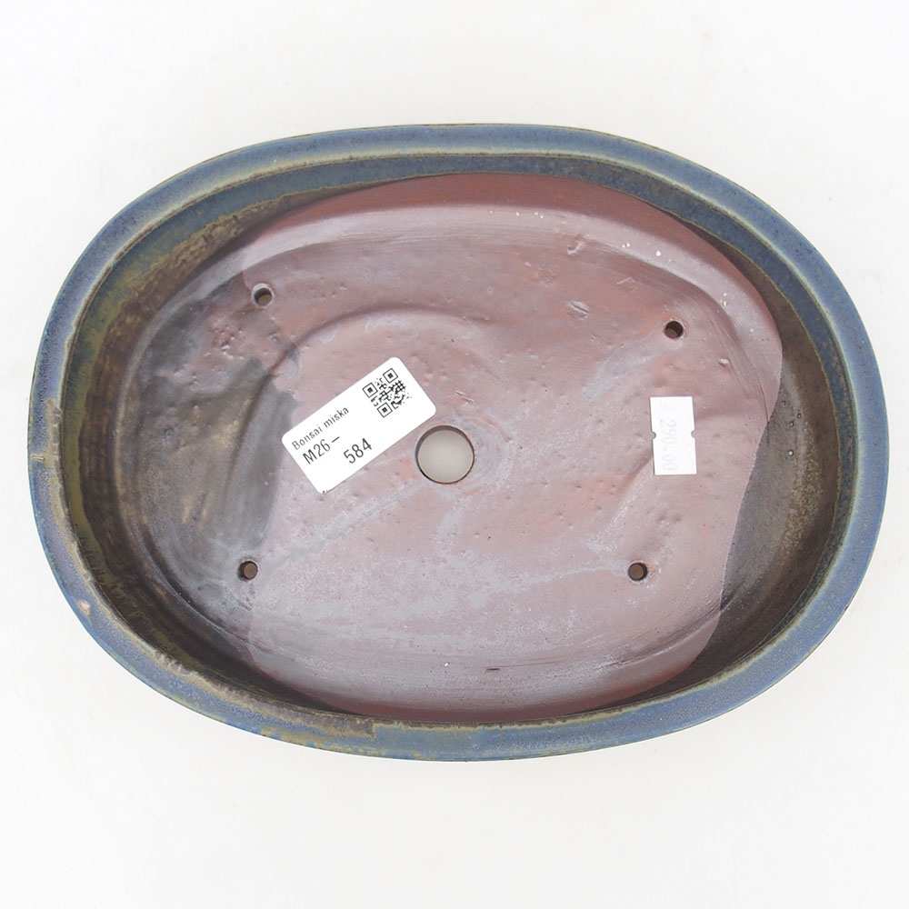 Ceramiczna miska do bonsai 22 x 17 x 4 cm, kolor niebieski