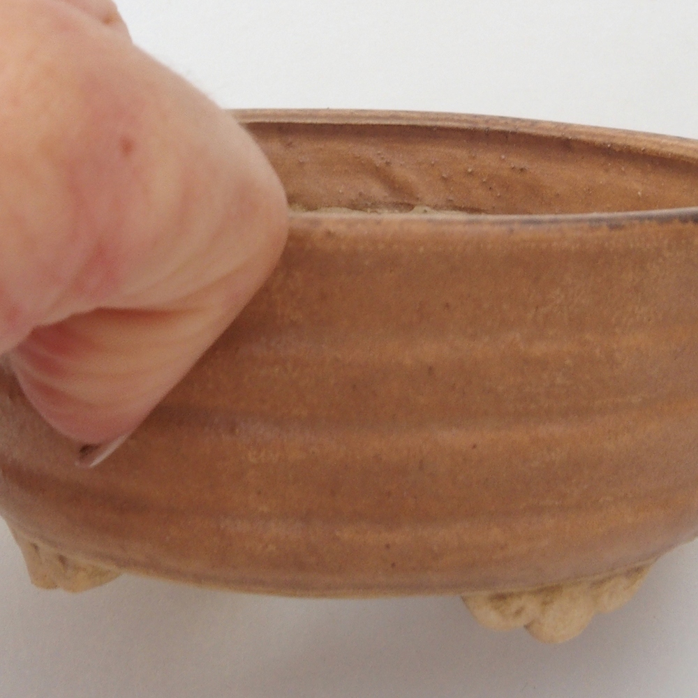 Ceramiczna miska do bonsai 10,5 x 9 x 4 cm, kolor brązowy
