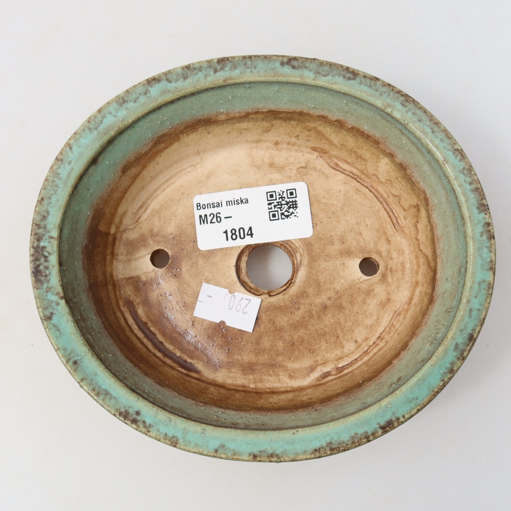 Ceramiczna miska do bonsai 14,5 x 12,5 x 4 cm, zielona
