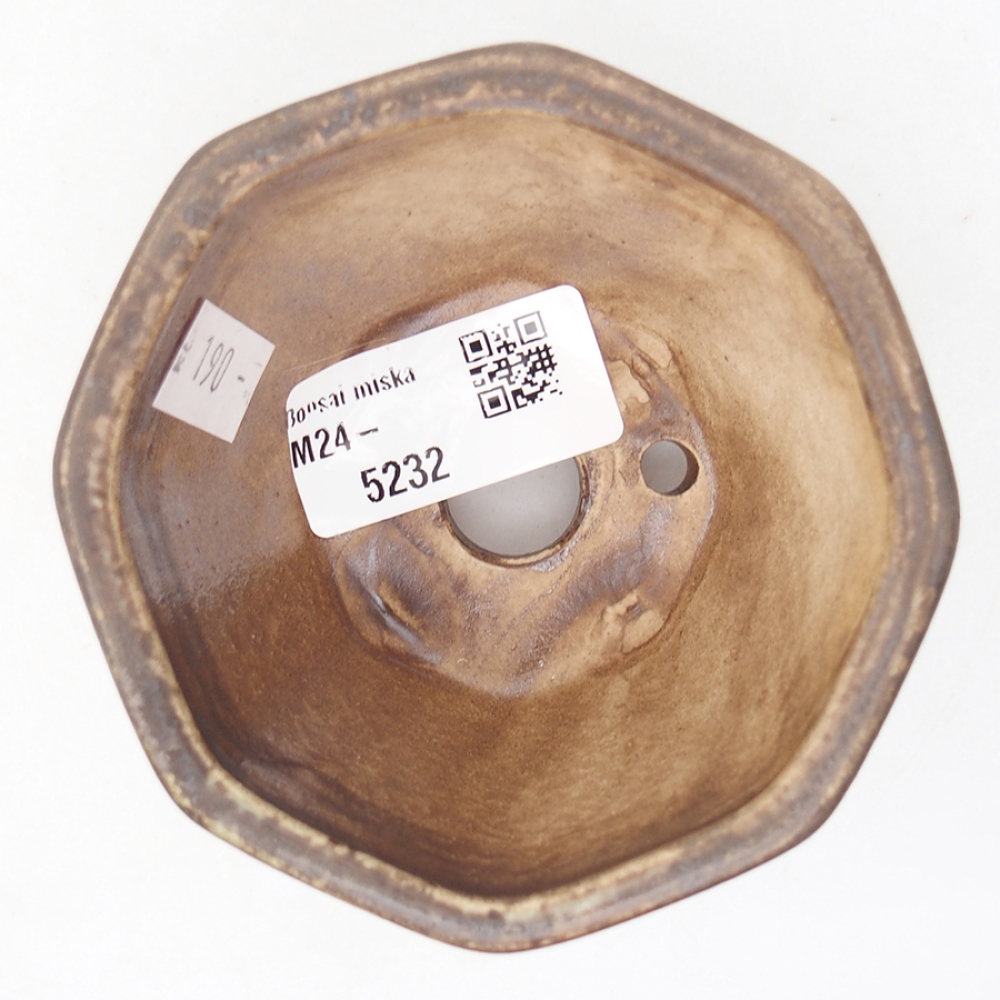 Ceramiczna miska do bonsai 8,5 x 8,5 x 6 cm, kolor brązowy
