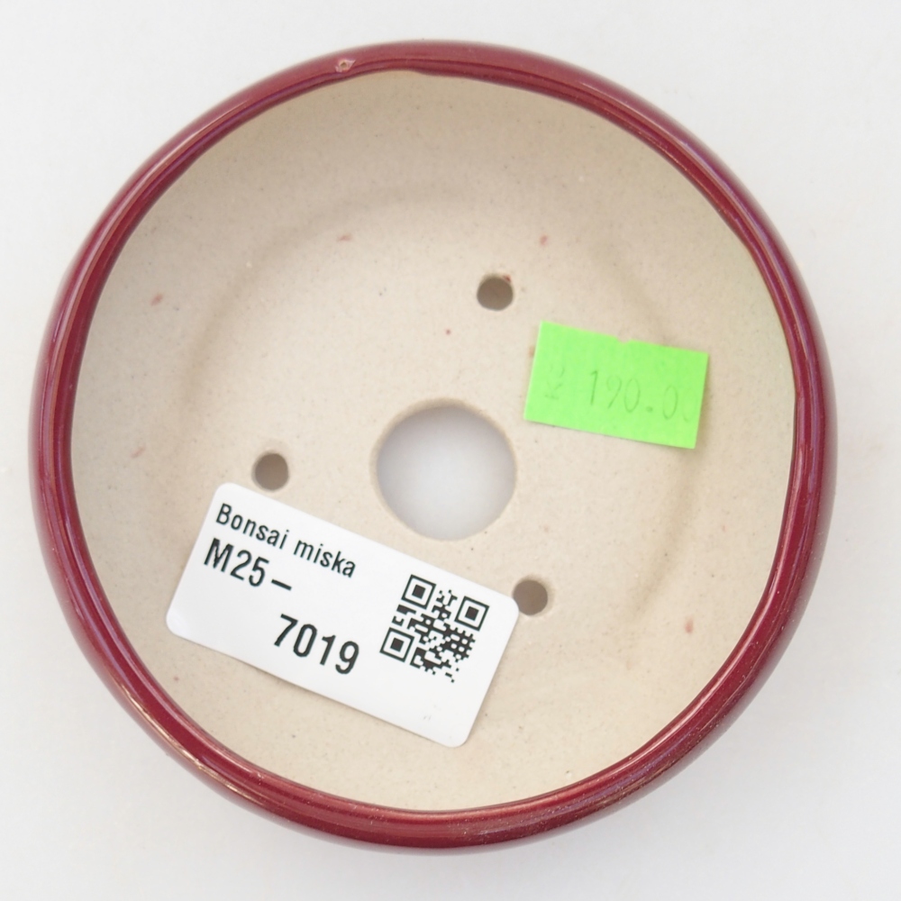 Ceramiczna miska do bonsai 9 x 9 x 2,5 cm, kolor bordowy