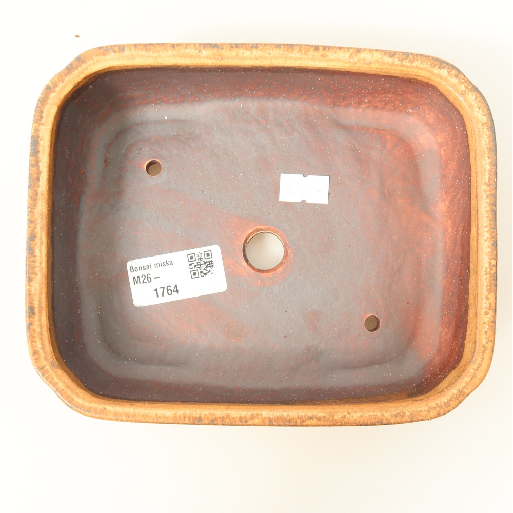 Ceramiczna miska do bonsai 17,5 x 14 x 5 cm, kolor brązowy
