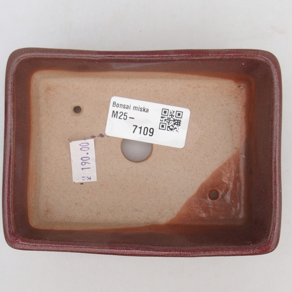 Ceramiczna miska do bonsai 11,5 x 9,5 x 6 cm, kolor bordowy