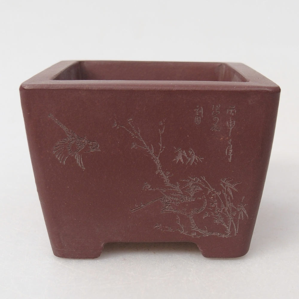 Mini miska do bonsai 6 x 6 x 4,5 cm, brązowa
