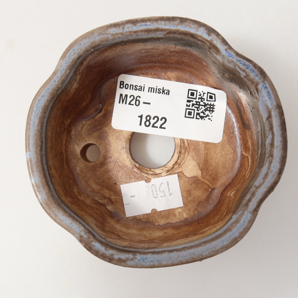 Ceramiczna miseczka do bonsai 8 x 7,5 x 3,5 cm, kolor niebieski