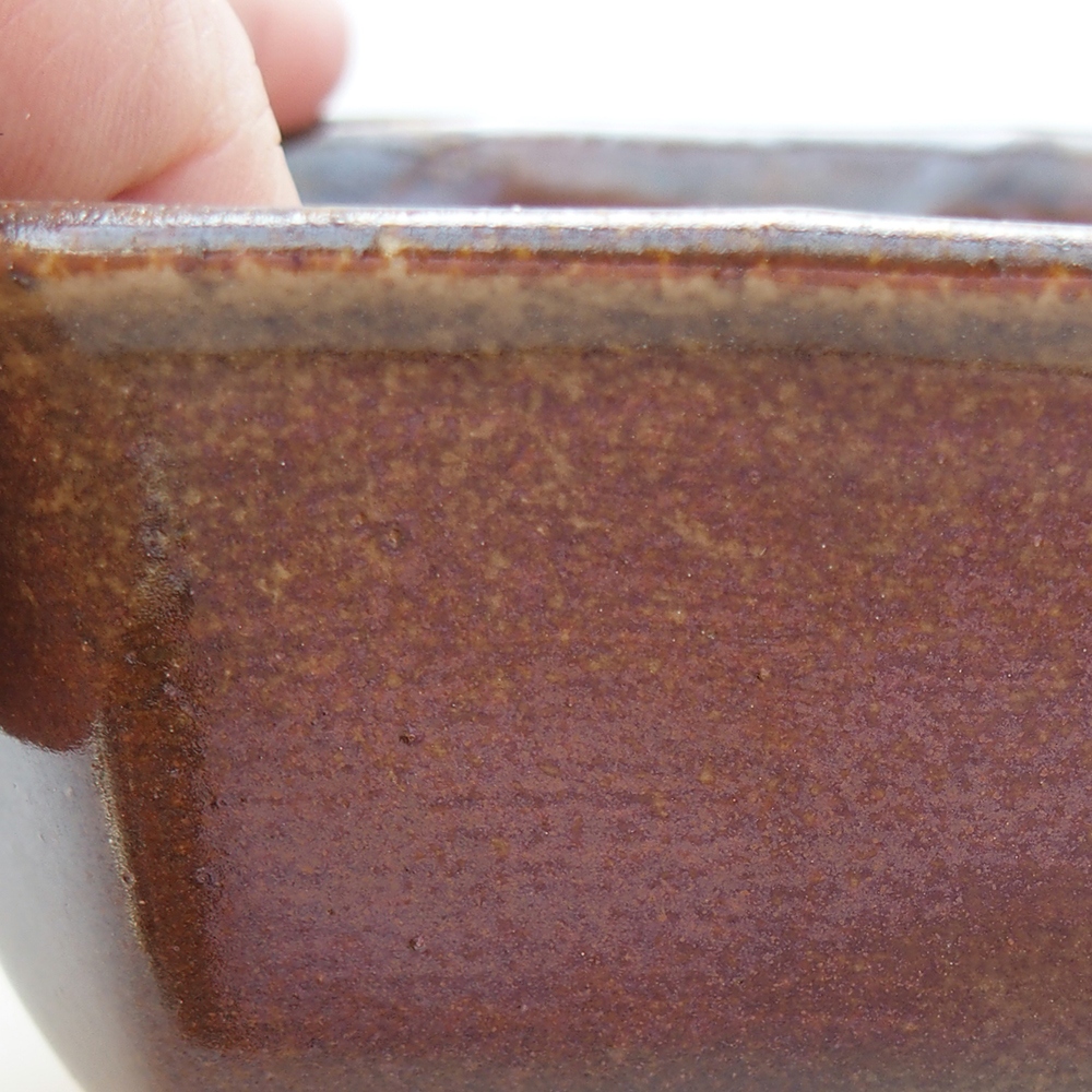 Ceramiczna miska do bonsai 10 x 10 x 6 cm, brązowa
