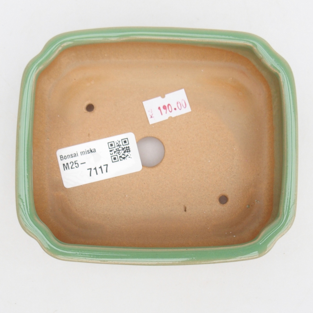 Ceramiczna miska do bonsai 12 x 10 x 4 cm, zielona